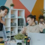 Photo AI agent workplace collaboration
